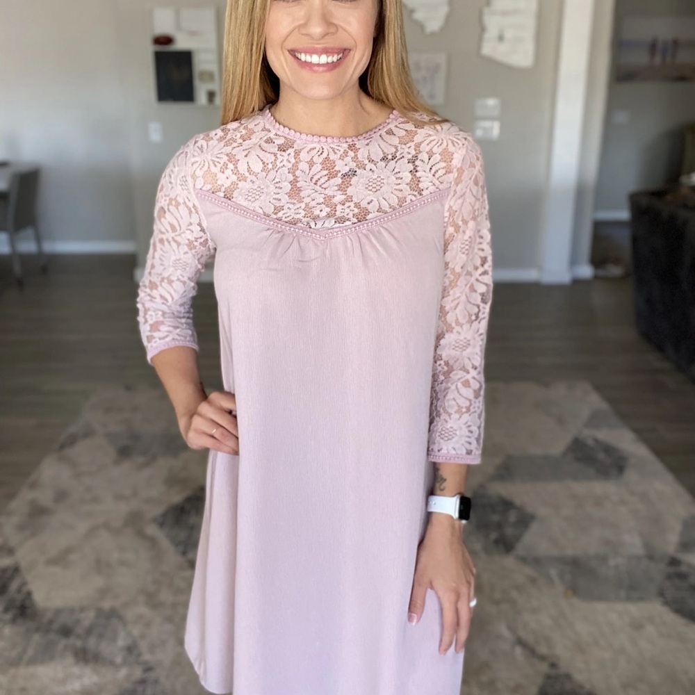 Ee:some Elegant Pink Lace Women's Dress NWT